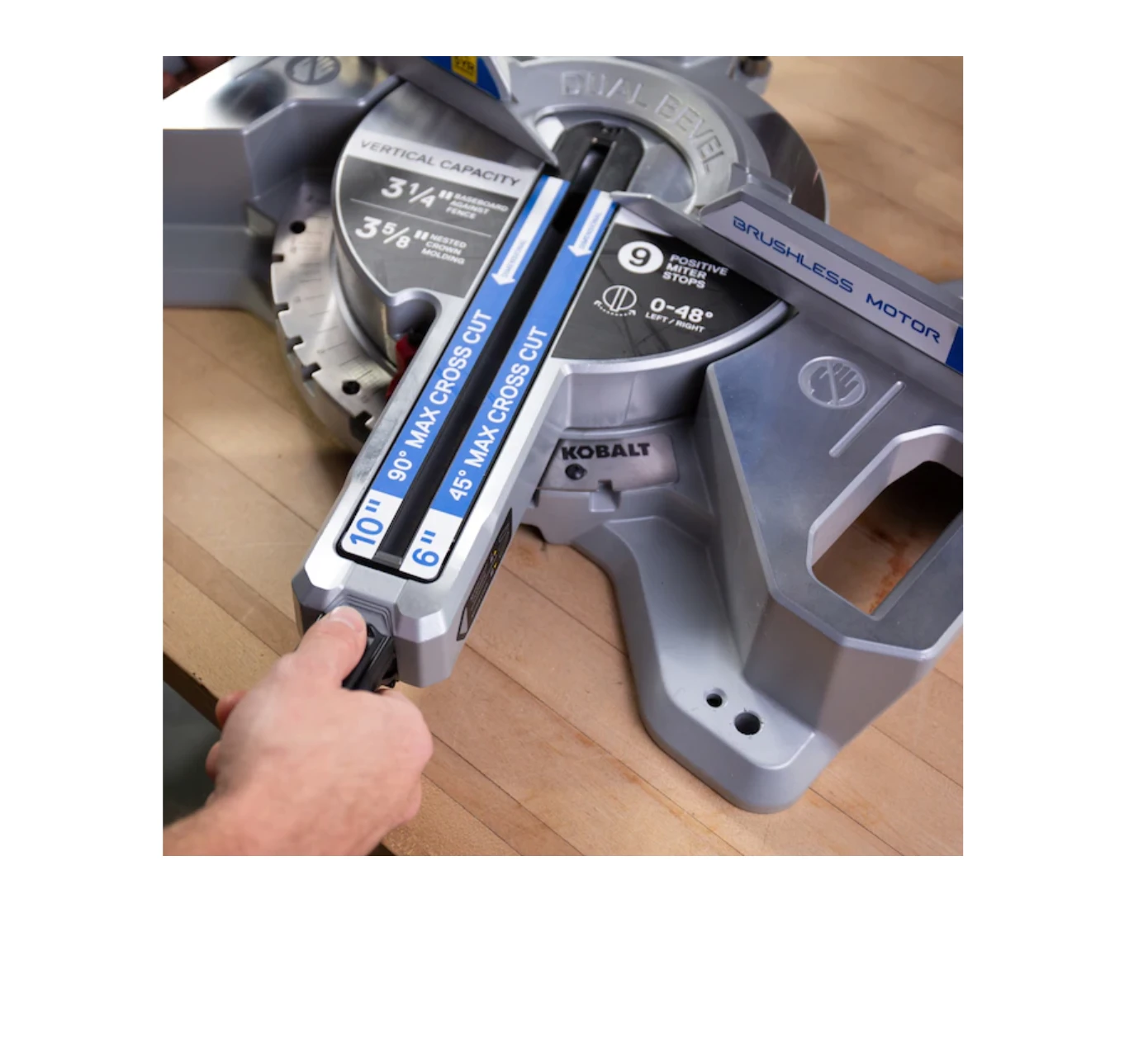 Kobalt KMS 0724B-03 7-1/4-in-Amp 24-volt Max Dual Bevel Sliding Compound Cordless Miter Saw 12 Kobalt KMS 0724B-03 7-1/4-in-Amp 24-volt Max Dual Bevel Sliding Compound Cordless Miter Saw - Image 11