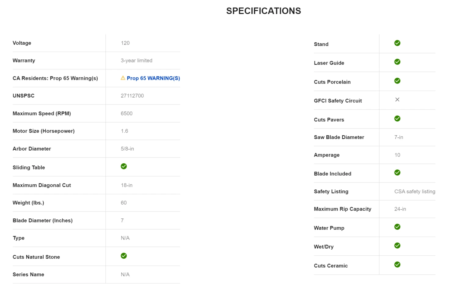 Kobalt KWS S72-06 7-in 10-Amp Wet Sliding Table Tile Saw With Stand 14 Kobalt KWS S72-06 7-in 10-Amp Wet Sliding Table Tile Saw With Stand - Image 12