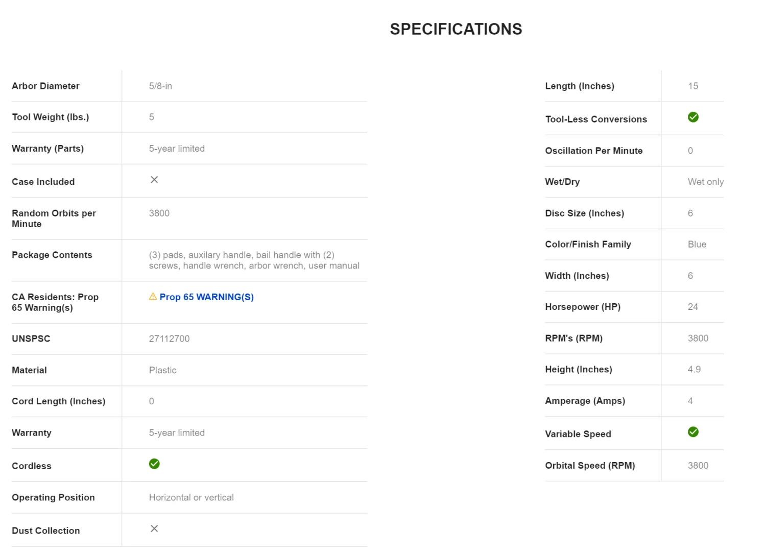 Kobalt KPO 124B-03 6-in Variable Speed Cordless Polisher 15 Kobalt KPO 124B-03 6-in Variable Speed Cordless Polisher - Image 13