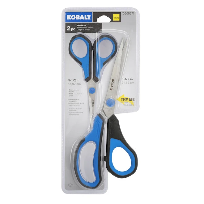Kobalt Steel Scissor Set Of 2 - Black And Blue 4 Kobalt Steel Scissor Set Of 2 - Black And Blue - Image 2