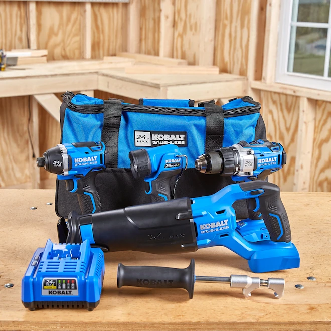 Kobalt 4-Tool 24-Volt Lithium Ion Brushless Power Tool Combo Kit With Soft Case With Battery And Charger 7 Kobalt 4-Tool 24-Volt Lithium Ion Brushless Power Tool Combo Kit With Soft Case With Battery And Charger - Image 5