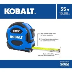 Kobalt 35-ft Blue Self-Locking Measuring Tape -Kobalt Shop 32435014ea L