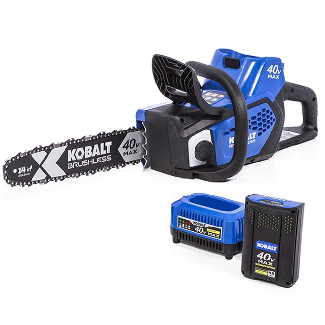 Kobalt 40V Art Lithium-ion 4AH Battery 14-in Cordless Chainsaw, Brushless 3 Kobalt 40V Art Lithium-ion 4AH Battery 14-in Cordless Chainsaw, Brushless