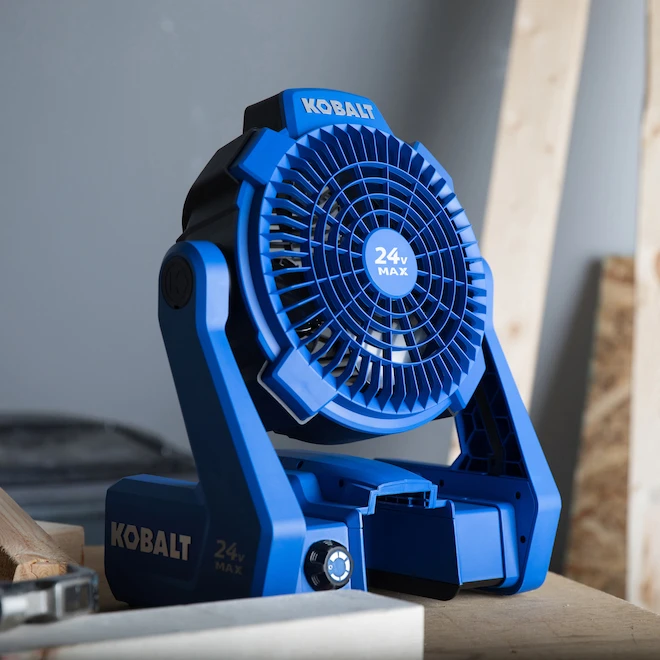 Kobalt 24-V Max Cordless Jobsite Fan - 600-CFM - Blue - Bare Tool Without Battery 4 Kobalt 24-V Max Cordless Jobsite Fan - 600-CFM - Blue - Bare Tool Without Battery - Image 2