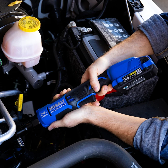 Kobalt 24 V Max Brushless Motor Ratchet Wrench - Cordless - Black And Blue - Bare Tool (battery Not Included) 3 Kobalt 24 V Max Brushless Motor Ratchet Wrench - Cordless - Black And Blue - Bare Tool (battery Not Included)