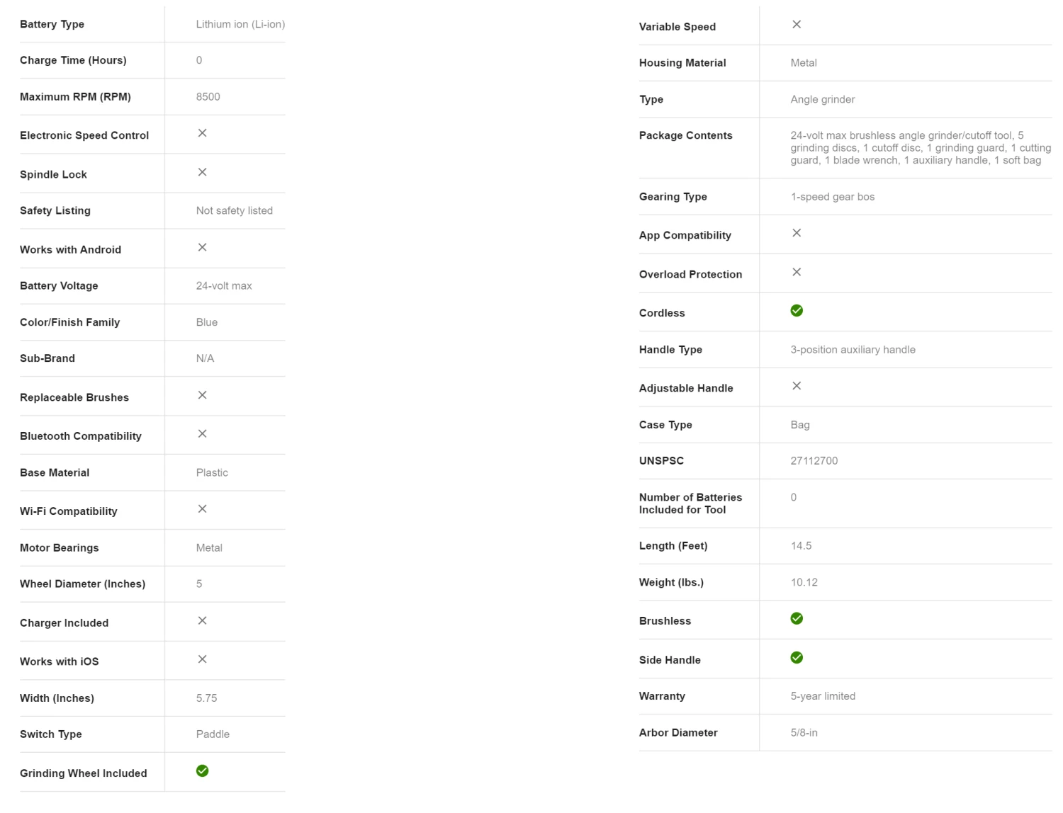 Kobalt KAG 424B-03 5-in 24-Volt Max Paddle Switch Brushless Cordless Angle Grinder 12 Kobalt KAG 424B-03 5-in 24-Volt Max Paddle Switch Brushless Cordless Angle Grinder - Image 10