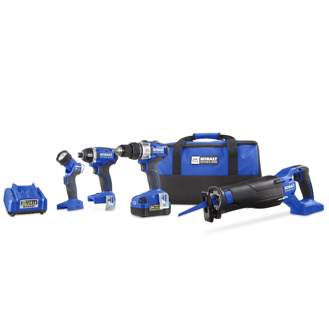 Kobalt KLC 4024A-03 4-Tool 24-Volt Max Brushless Power Tool Combo Kit With Soft Case (1-Battery Included And Charger Included) 3 Kobalt KLC 4024A-03 4-Tool 24-Volt Max Brushless Power Tool Combo Kit With Soft Case (1-Battery Included And Charger Included)