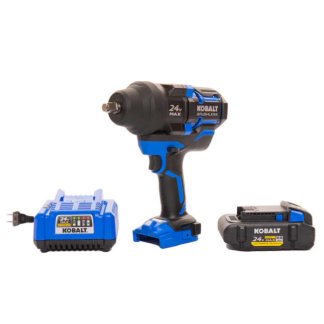 Kobalt KXIW 1424A-03 24-Volt XTR Variable Speed Brushless 1/2-in Drive Cordless Impact Wrench (1-Battery Included) 3 Kobalt KXIW 1424A-03 24-Volt XTR Variable Speed Brushless 1/2-in Drive Cordless Impact Wrench (1-Battery Included)